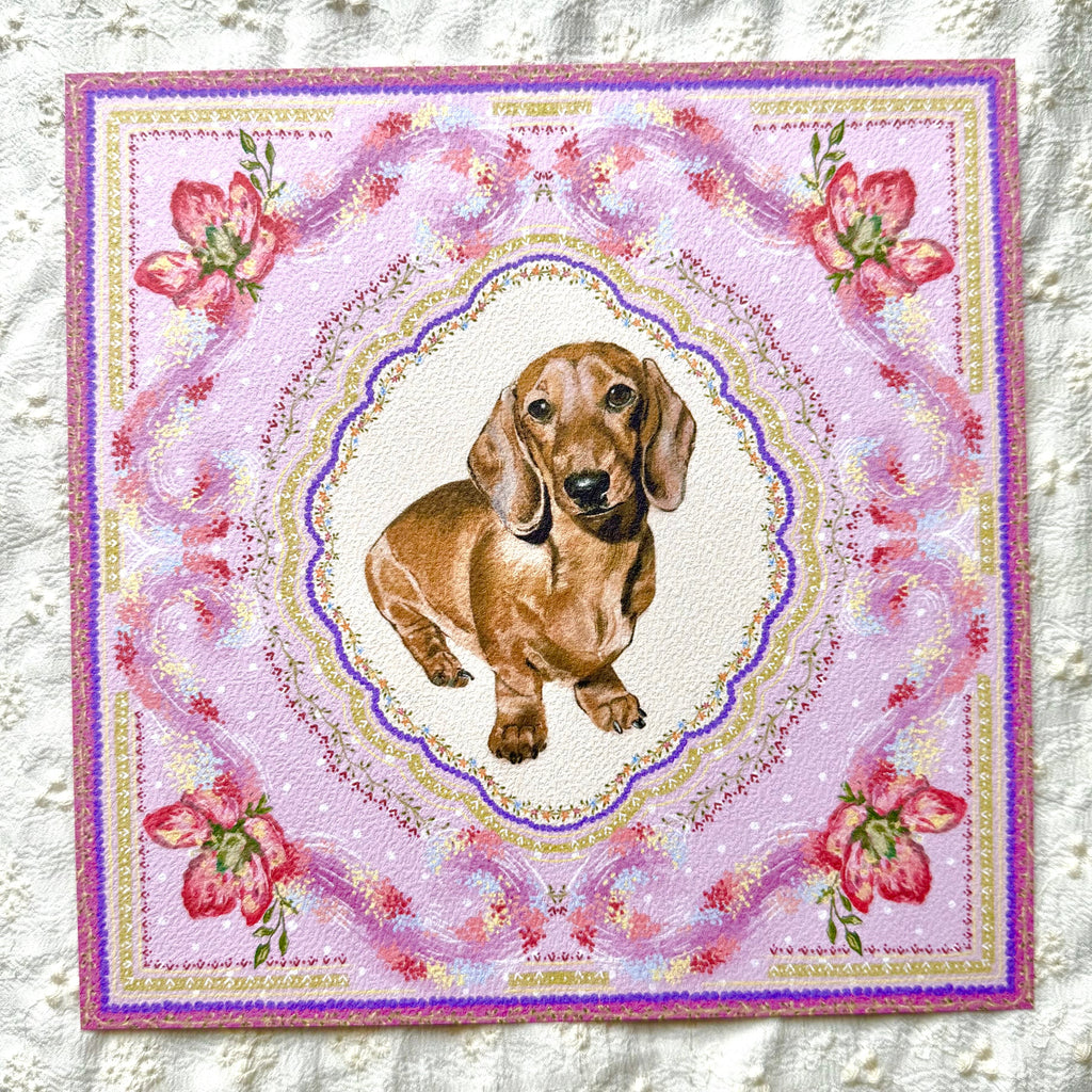 "Wisteria Petal Reverie" Red Smooth-Haired Dachshund Art Print
