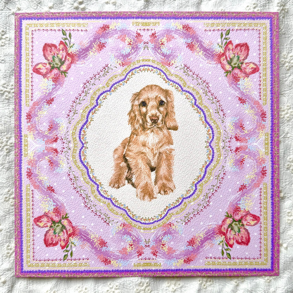 "Wisteria Petal Reverie" Golden English Cocker Spaniel Art Print