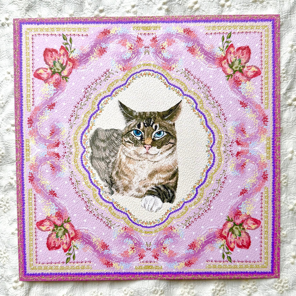 "Wisteria Petal Reverie" Lynx Point Siamese Cat Art Print