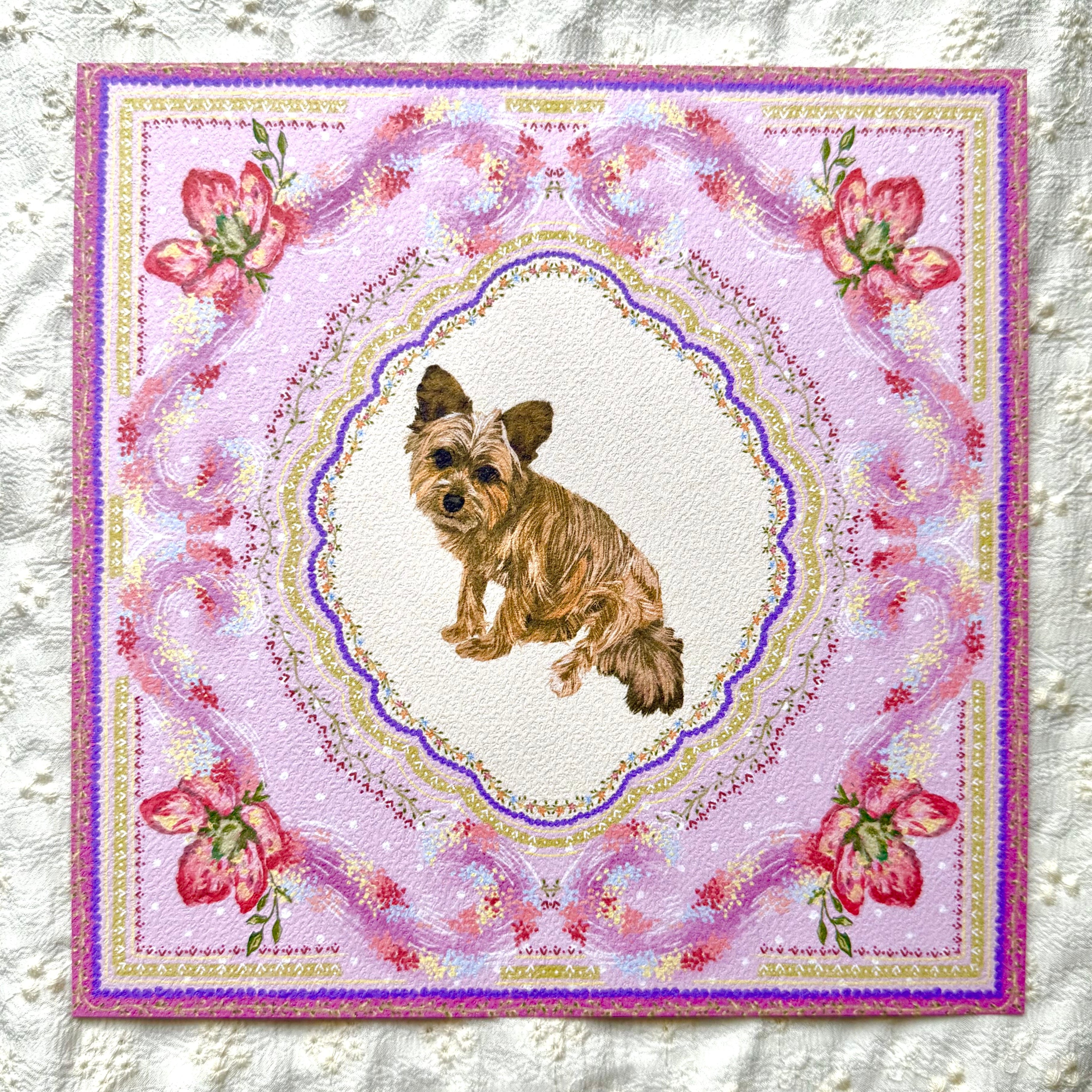 "Wisteria Petal Reverie" Wheaten Cairn Terrier Art Print