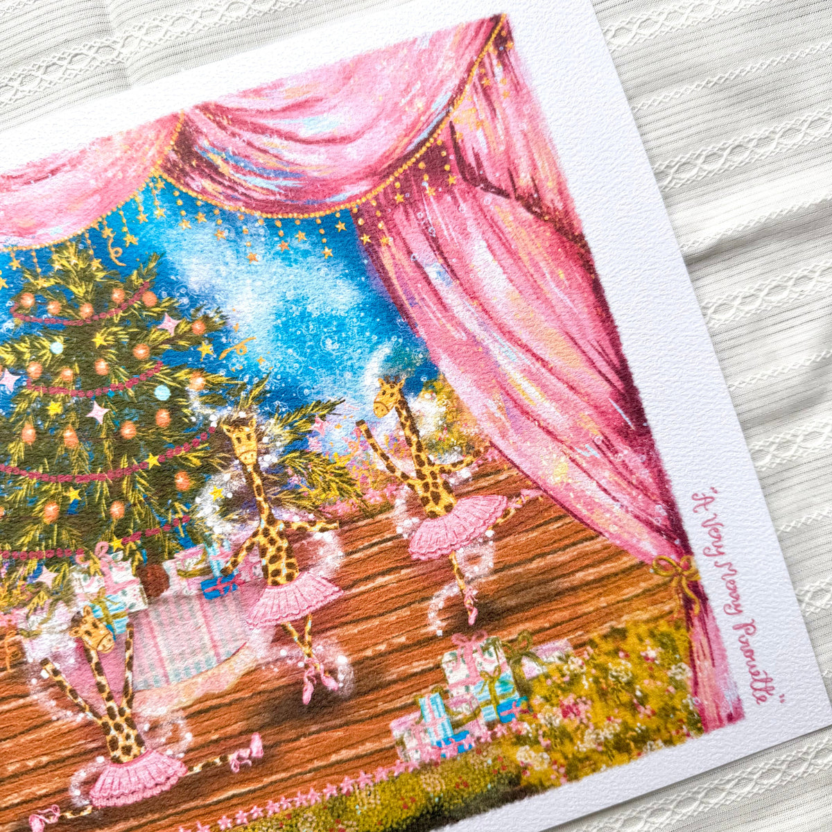 A Very Merry Pirouette - Whimsical Christmas Floral Art Print