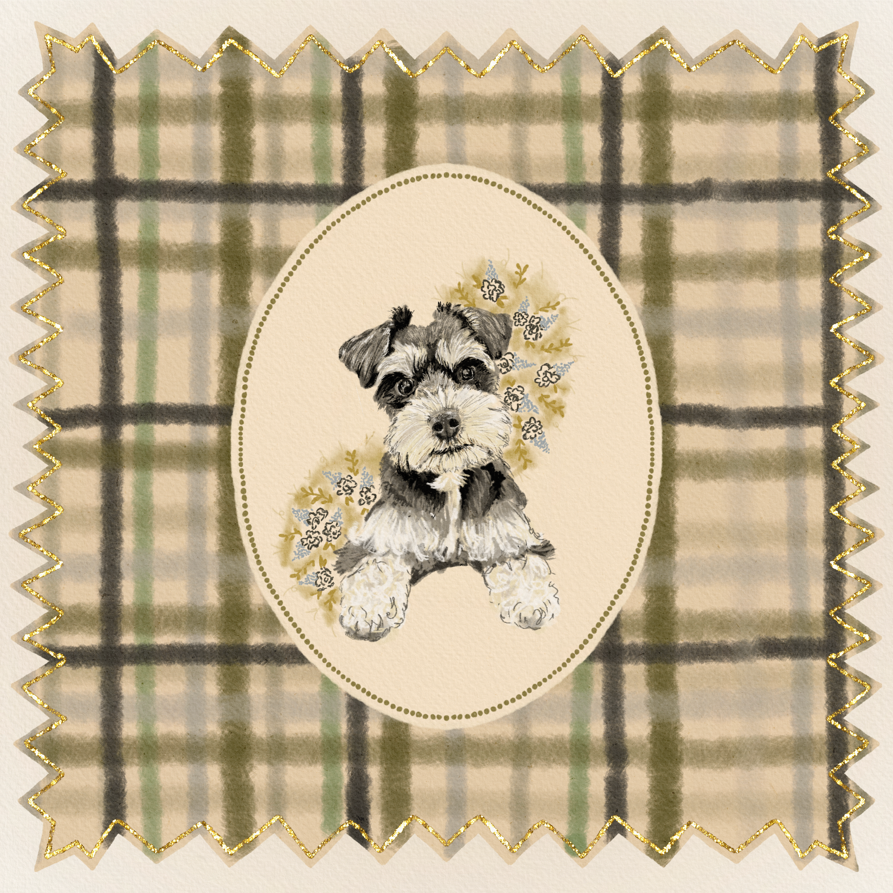 PREORDER - Personalised Bespoke Hand-Illustrated "Olive" Pet Portrait Print