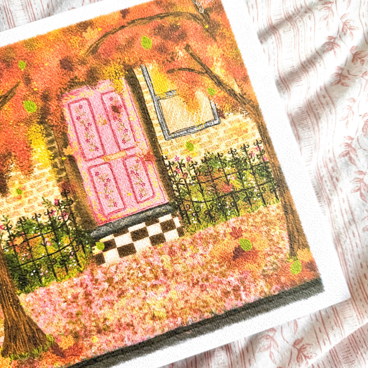 Amberleaf Lane - Whimsical Autumn Floral Art Print