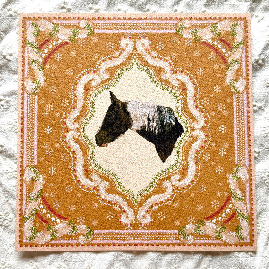 "Gingerbread Cookie" Bay Gypsy Cob Christmas Art Print