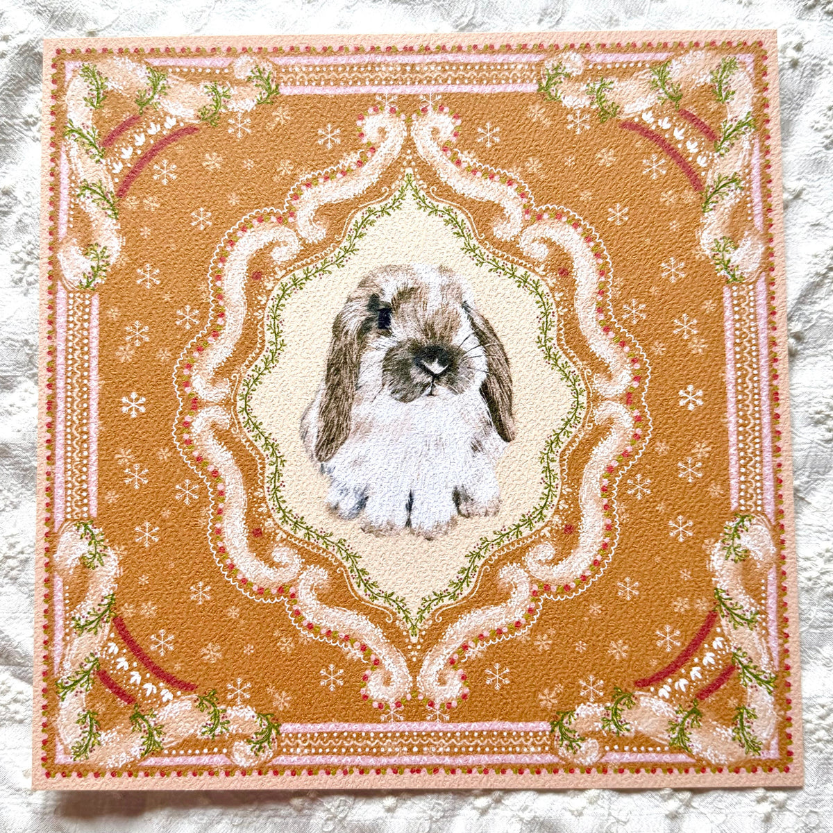 "Gingerbread Cookie" Broken Fawn Holland Lop  Christmas Art Print