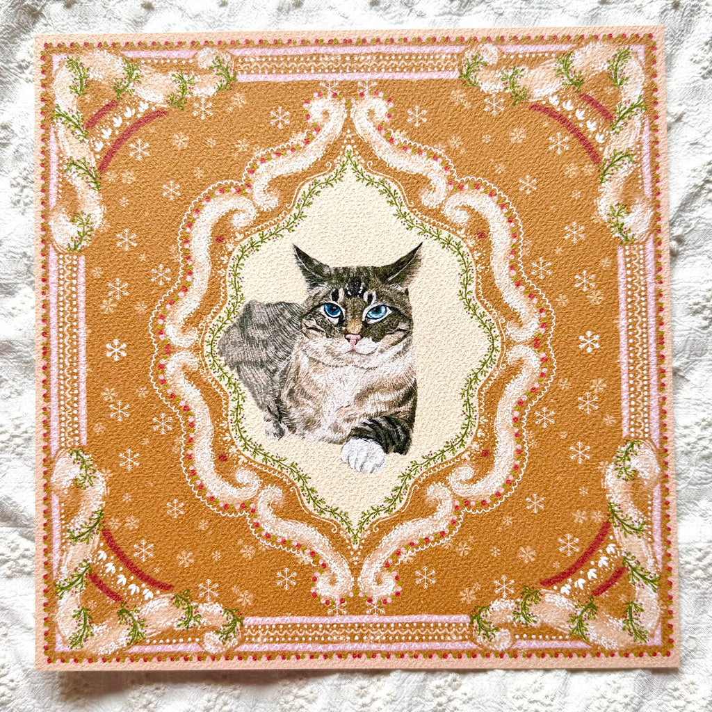 "Gingerbread Cookie" Lynx Point Siamese Cat Christmas Art Print