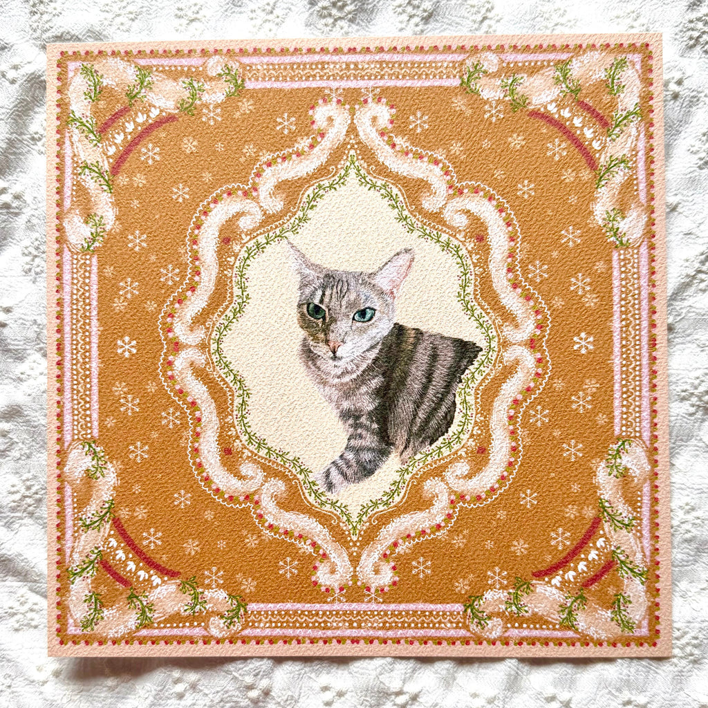 "Gingerbread Cookie" Brown Mackerel Domestic Shorthair Cat Christmas Art Print
