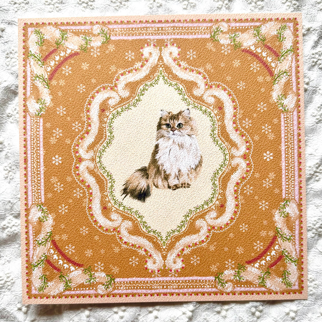 "Gingerbread Cookie" Golden Chinchilla Persian Cat Christmas Art Print