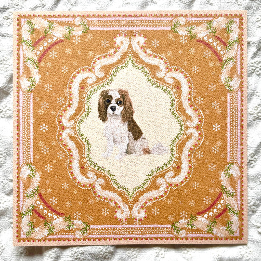 "Gingerbread Cookie" Blenheim Cavelier King Charles Spaniel Christmas Art Print