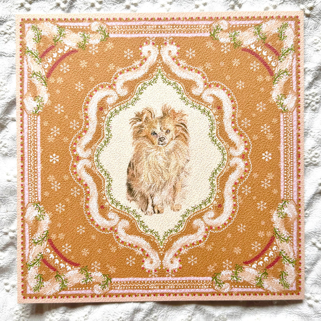 "Gingerbread Cookie" Cream Long-Haired Chihuahua Christmas Art Print