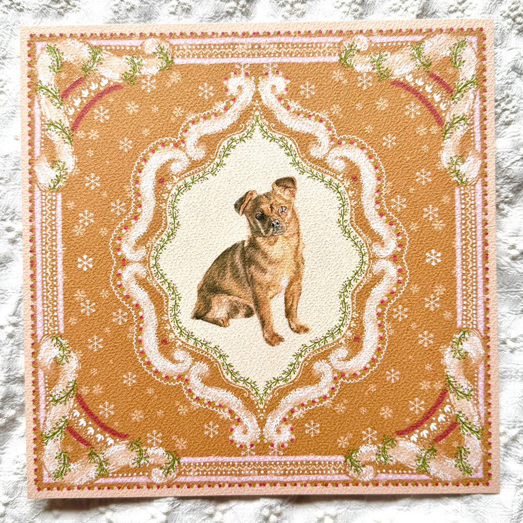 "Gingerbread Cookie" Fawn Smooth Coat Chihuahua Christmas Art Print