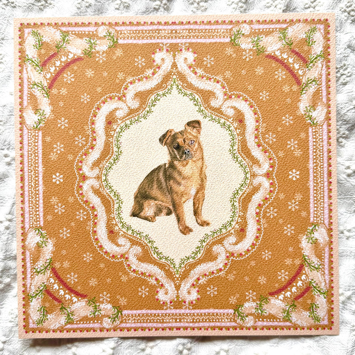 "Gingerbread Cookie" Fawn Smooth Coat Chihuahua Christmas Art Print
