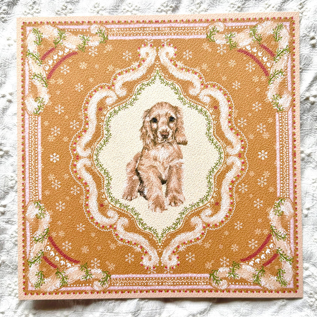 "Gingerbread Cookie" Golden English Cocker Spaniel Christmas Art Print