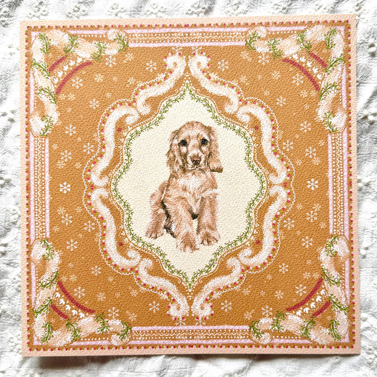 "Gingerbread Cookie" Golden English Cocker Spaniel Christmas Art Print