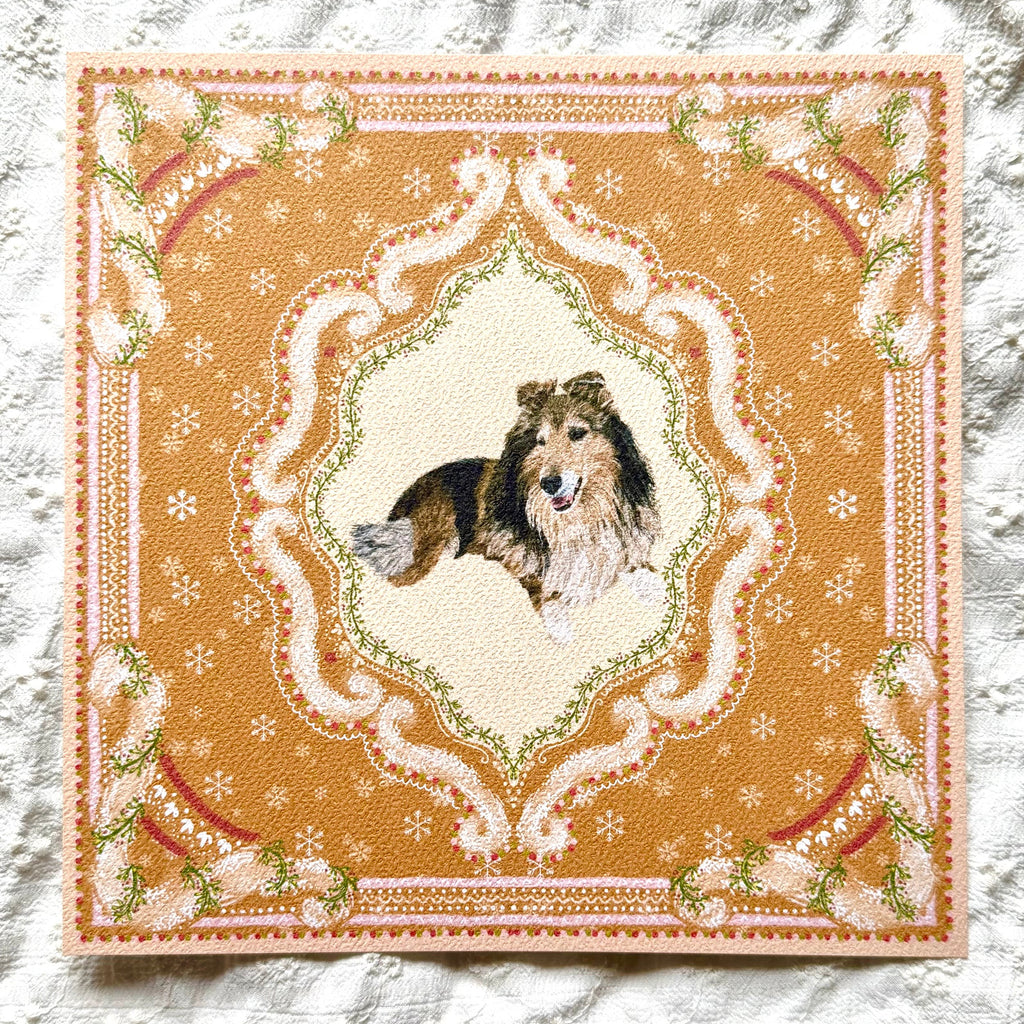 "Gingerbread Cookie" Sable & White Rough Collie Christmas Art Print