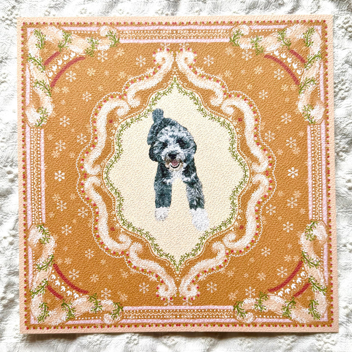 "Gingerbread Cookie" Blue Merle Cockapoo Christmas Art Print