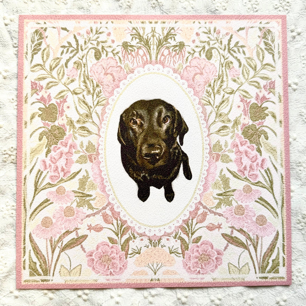 "Rosalie Wallpaper" Black Labrador Retriever Art Print