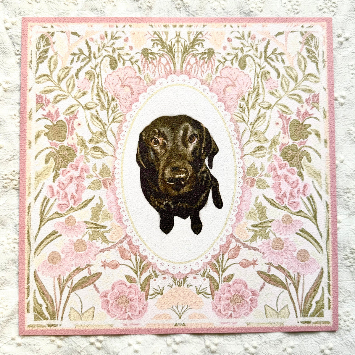 "Rosalie Wallpaper" Black Labrador Retriever Art Print