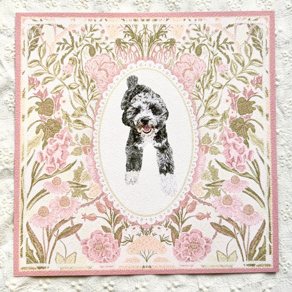 "Rosalie Wallpaper" Blue Merle Cockapoo Art Print