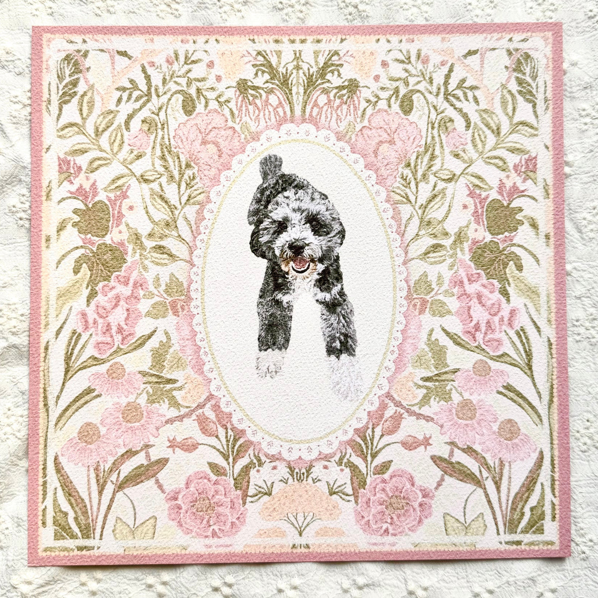 "Rosalie Wallpaper" Blue Merle Cockapoo Art Print