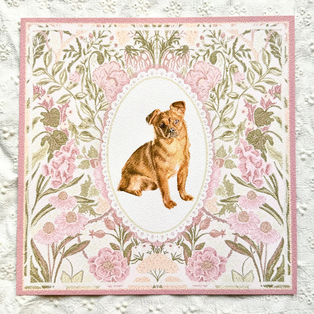"Rosalie Wallpaper" Fawn Smooth Coat Chihuahua Art Print