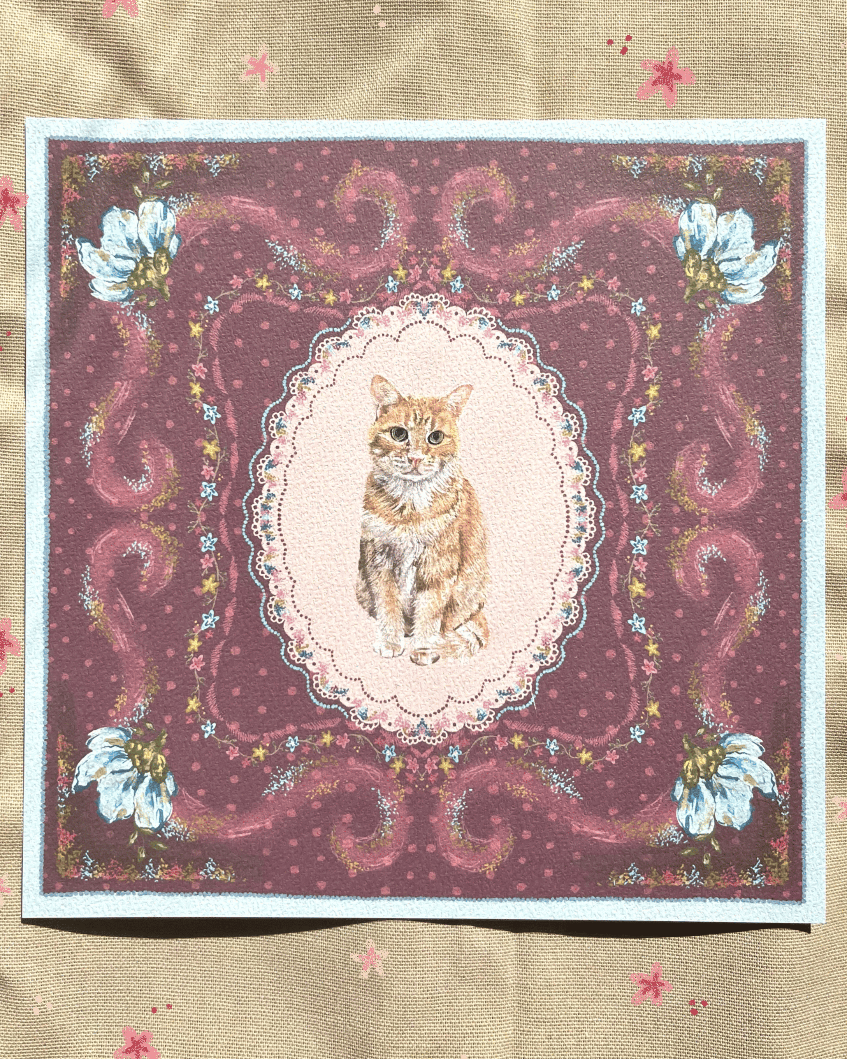 "Velvet Reverie" Orange Tabby Cat Art Print