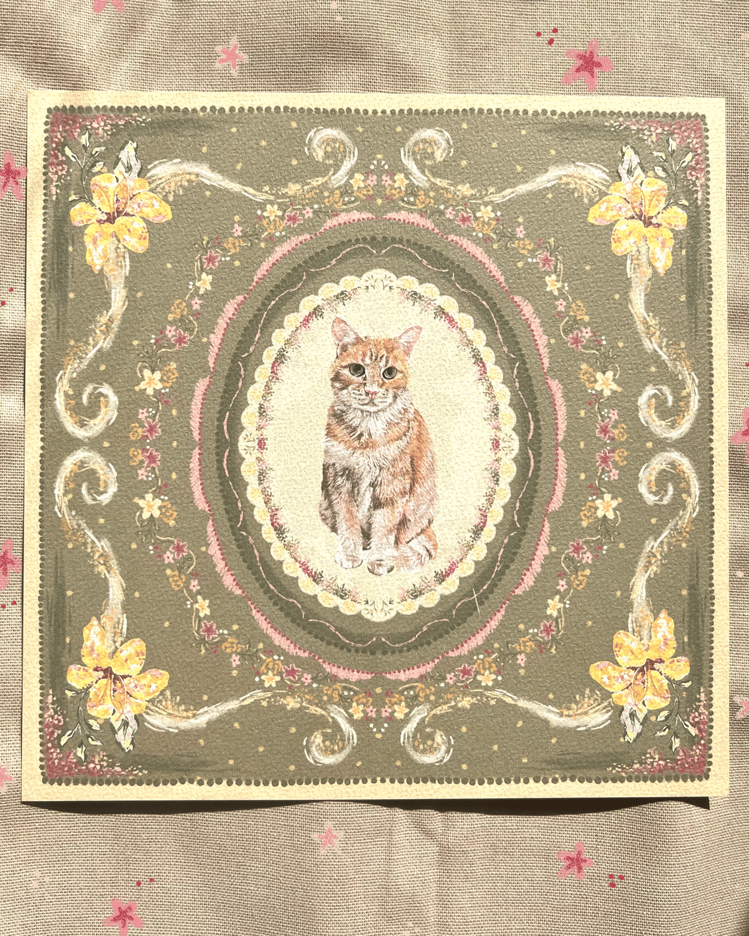 "Golden Reverie" Orange Tabby Cat Art Print