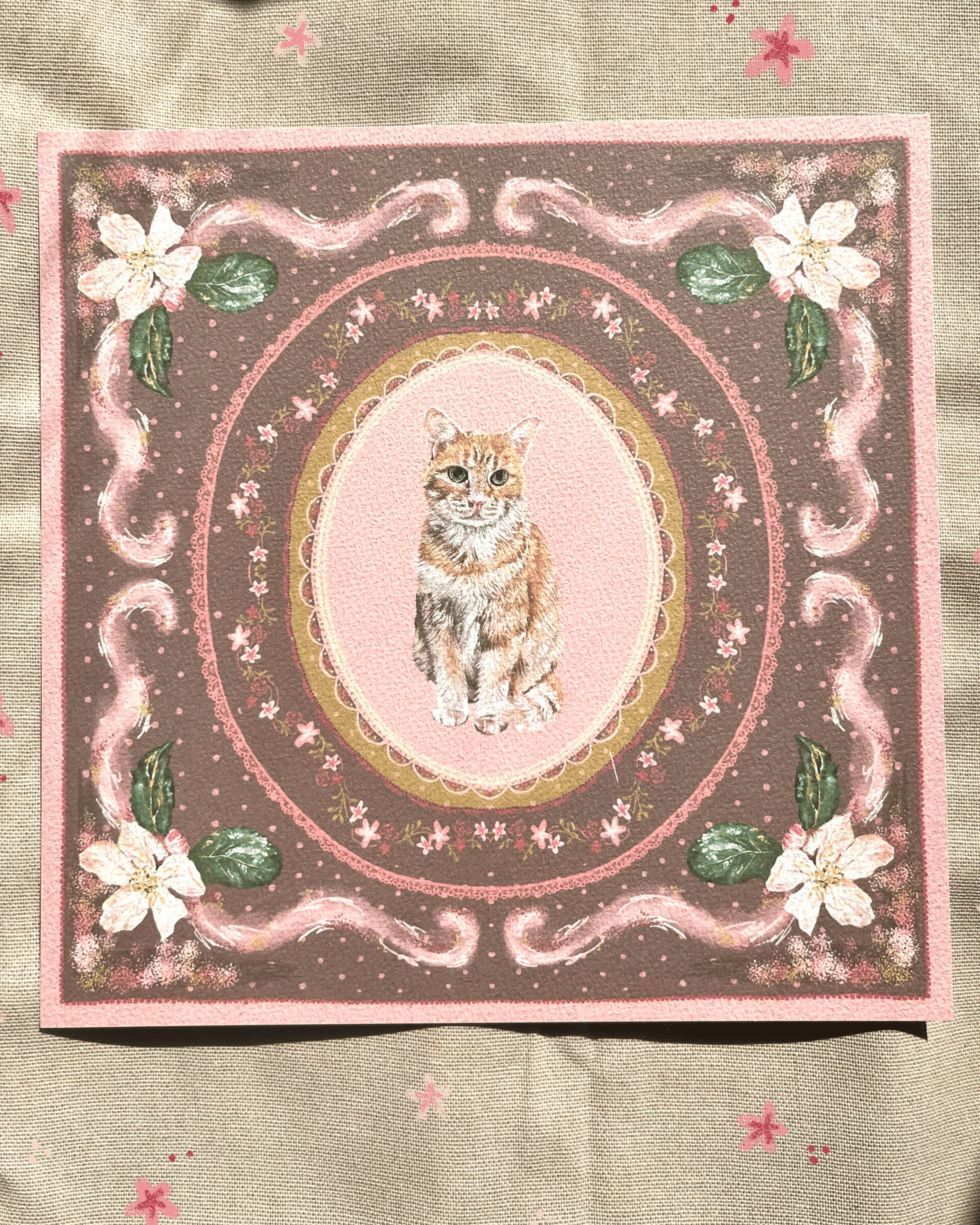 "Mocha Reverie" Orange Tabby Cat Art Print