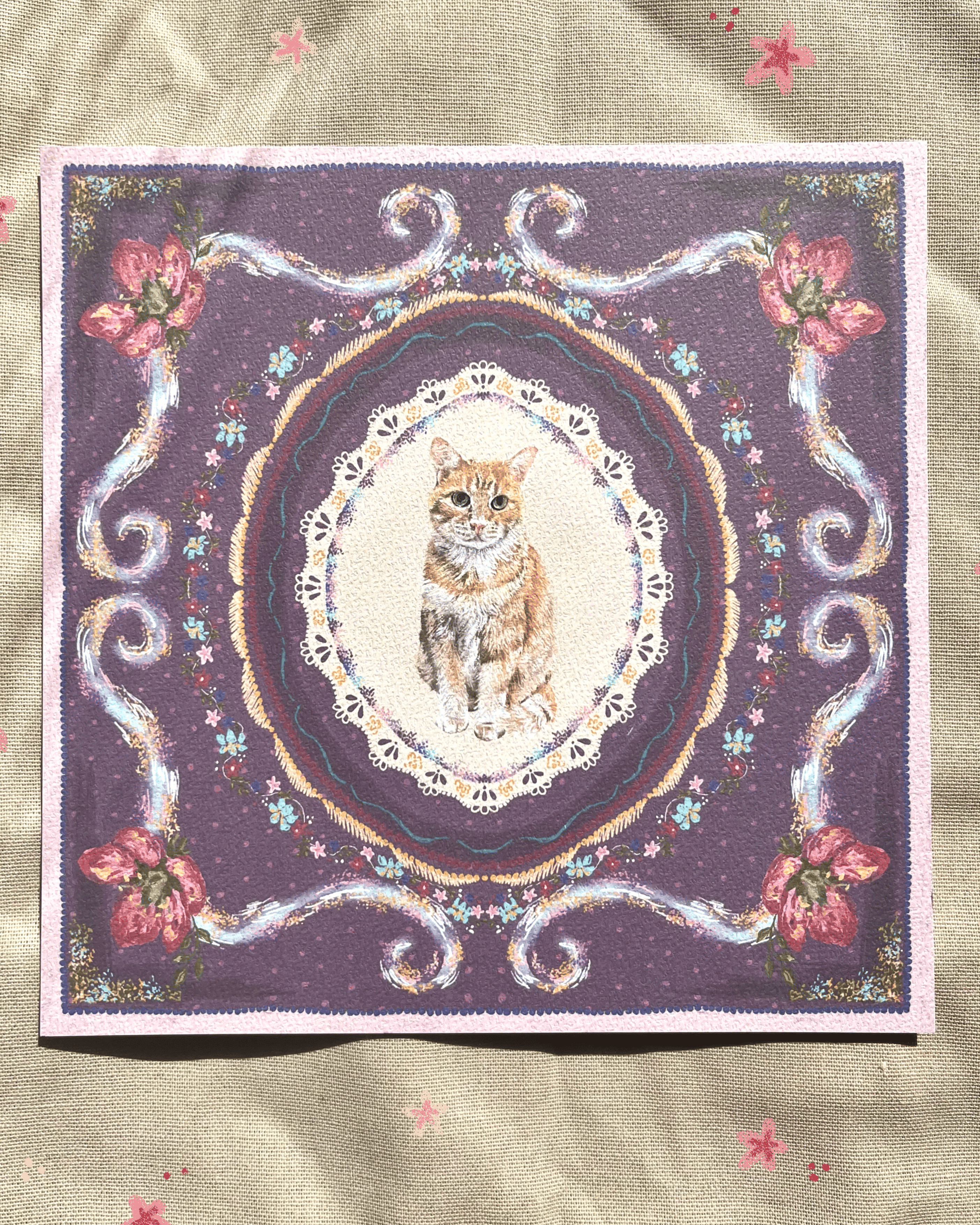 "Amethyst Reverie" Orange Tabby Cat Art Print