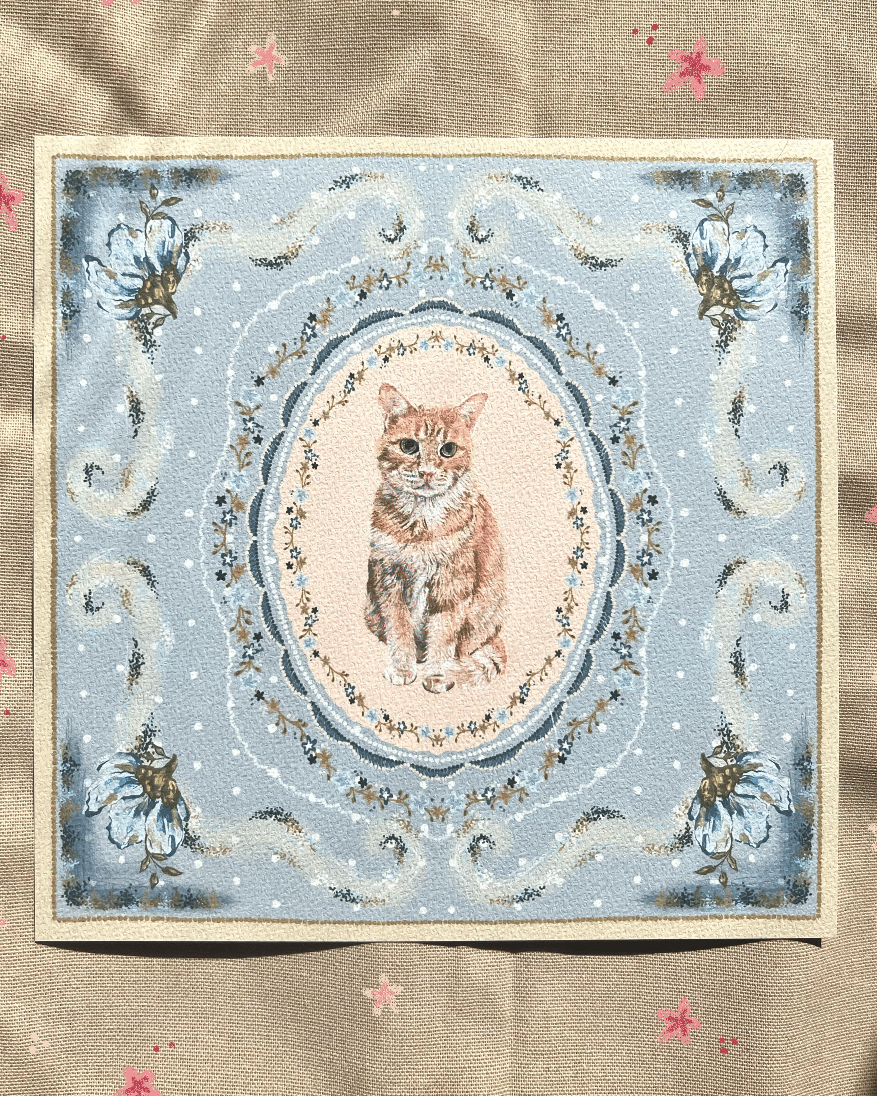 "Mist Reverie" Orange Tabby Cat Art Print