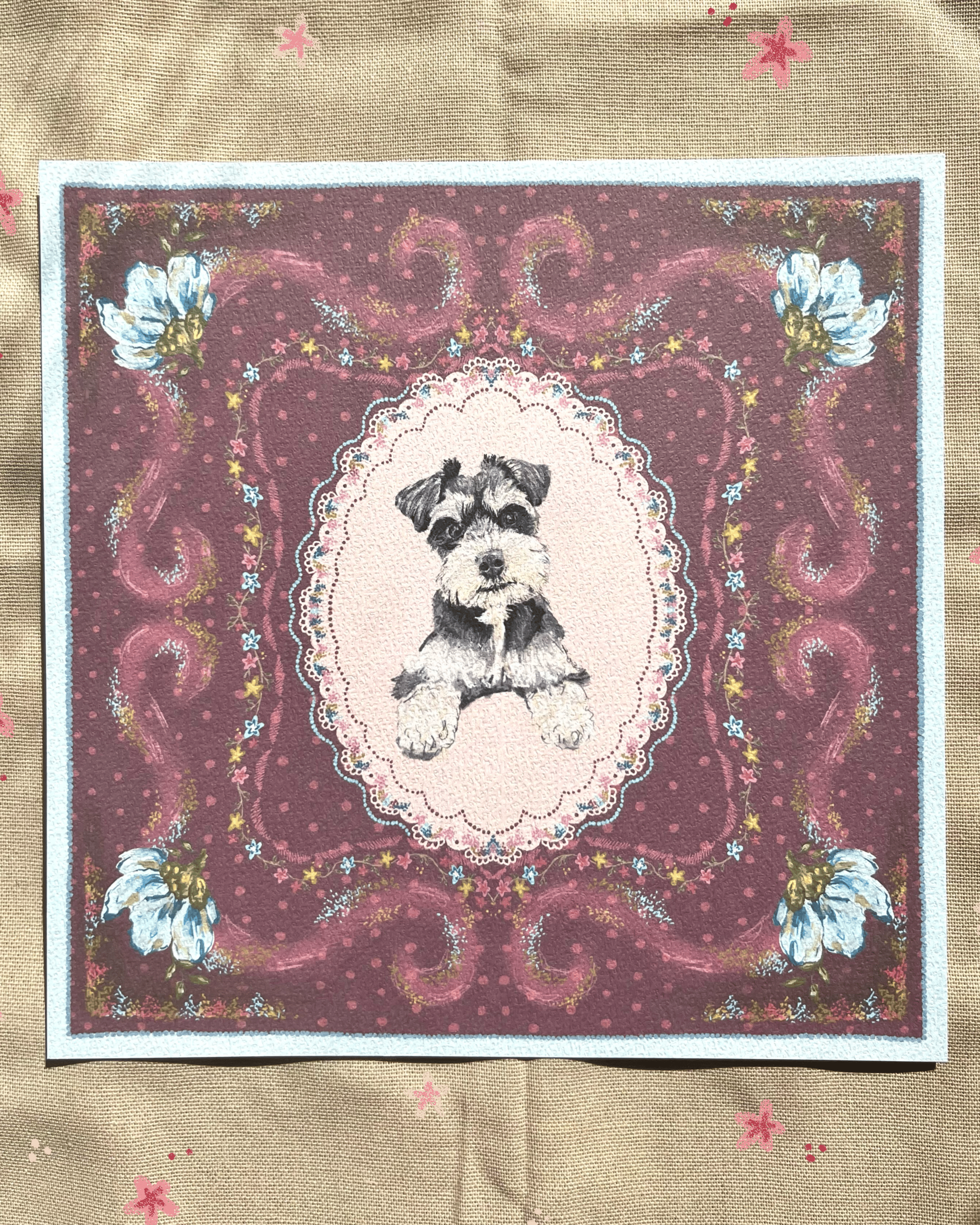 "Velvet Reverie" Miniature Salt & Pepper Schnauzer Art Print