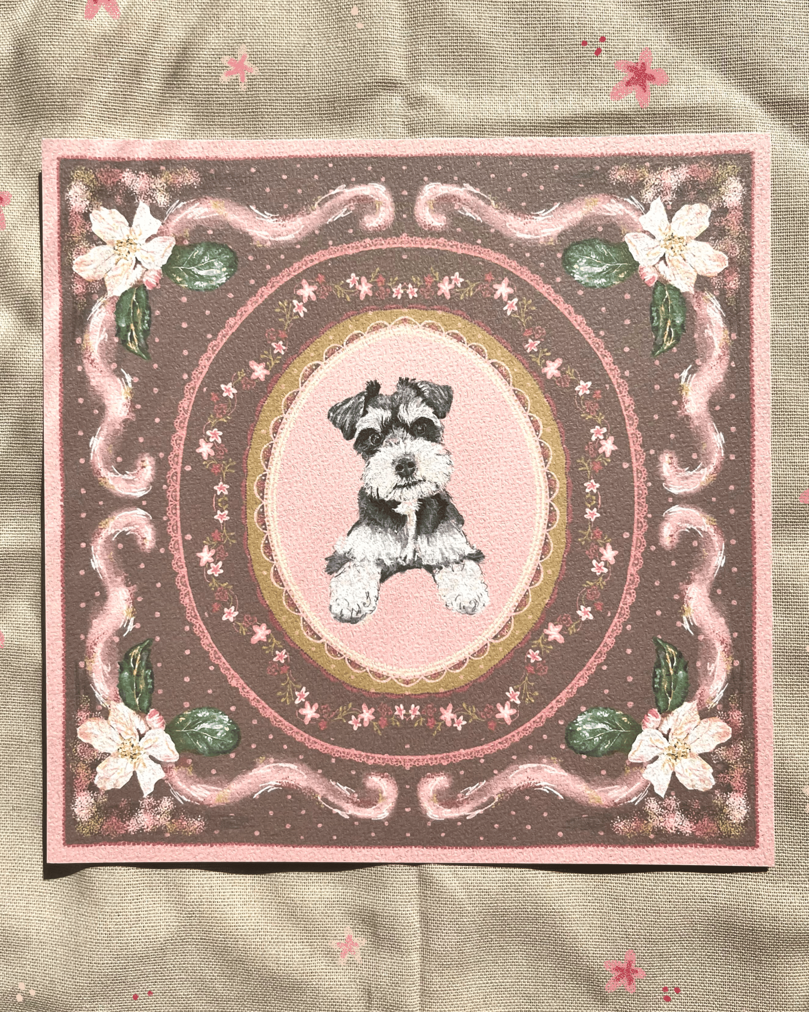 "Mocha Reverie" Miniature Salt & Pepper Schnauzer Art Print