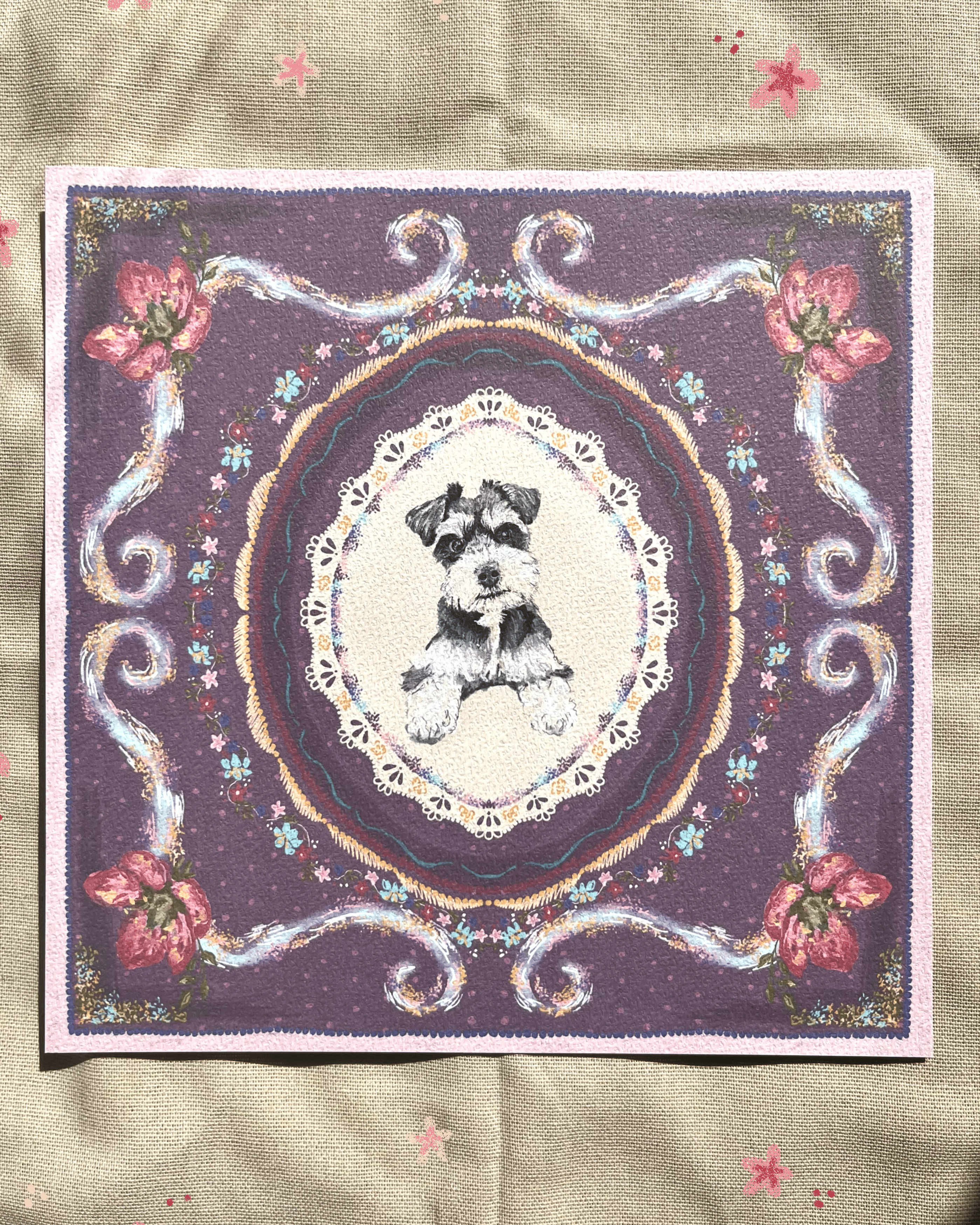 "Amethyst Reverie" Miniature Salt & Pepper Schnauzer Art Print