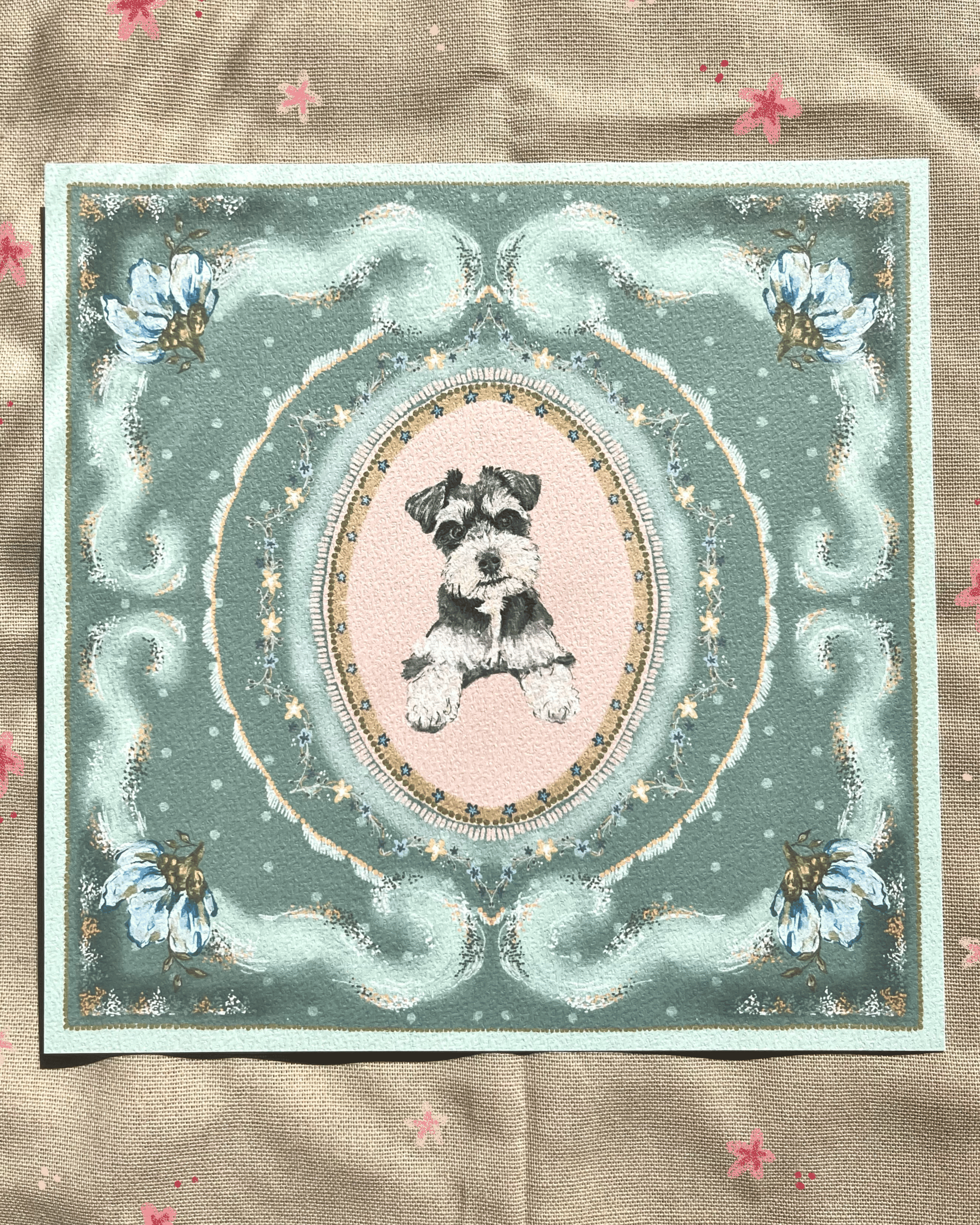 "Willow Reverie" Miniature Salt & Pepper Schnauzer Art Print