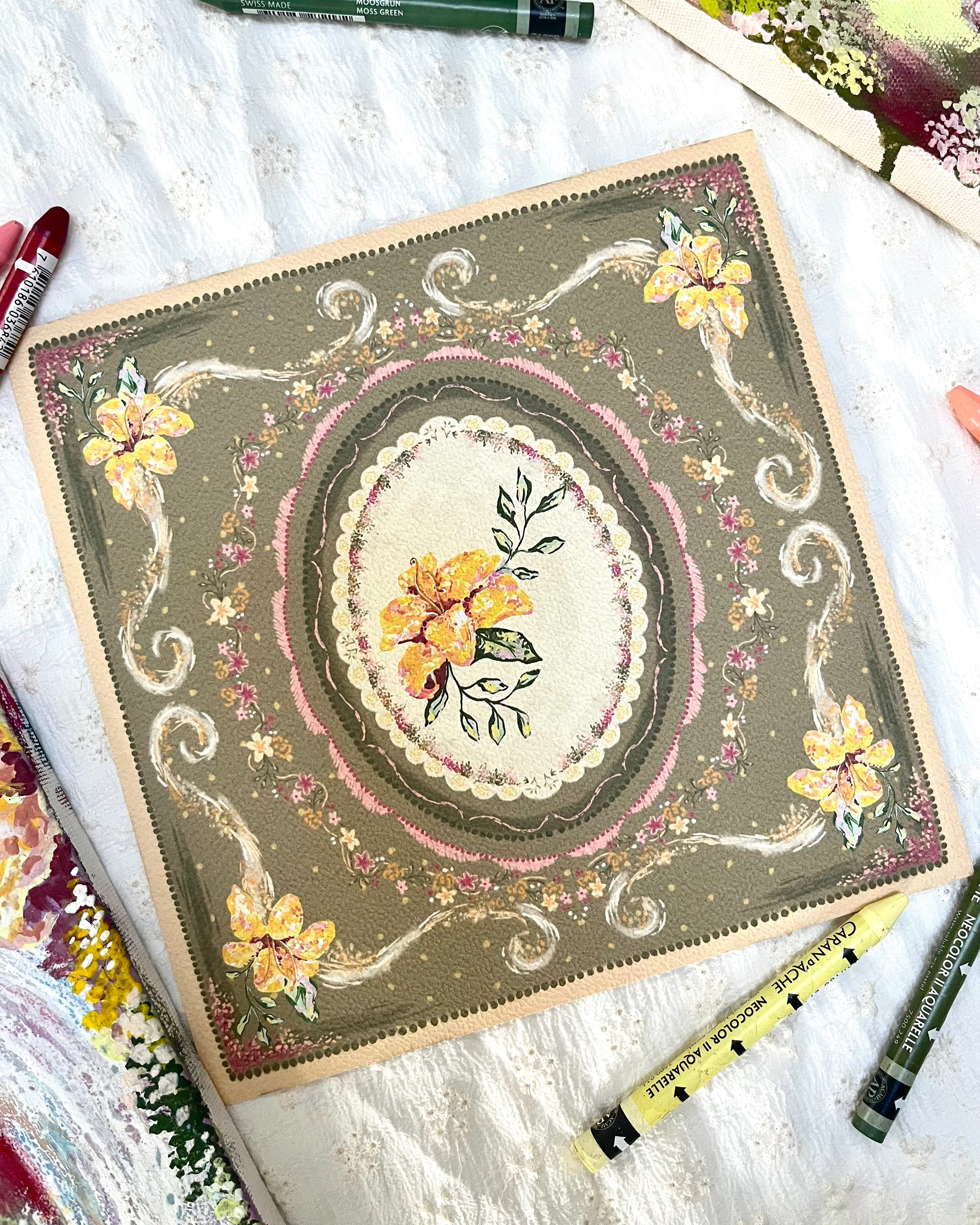 "Golden Reverie" Vintage Floral Art Print