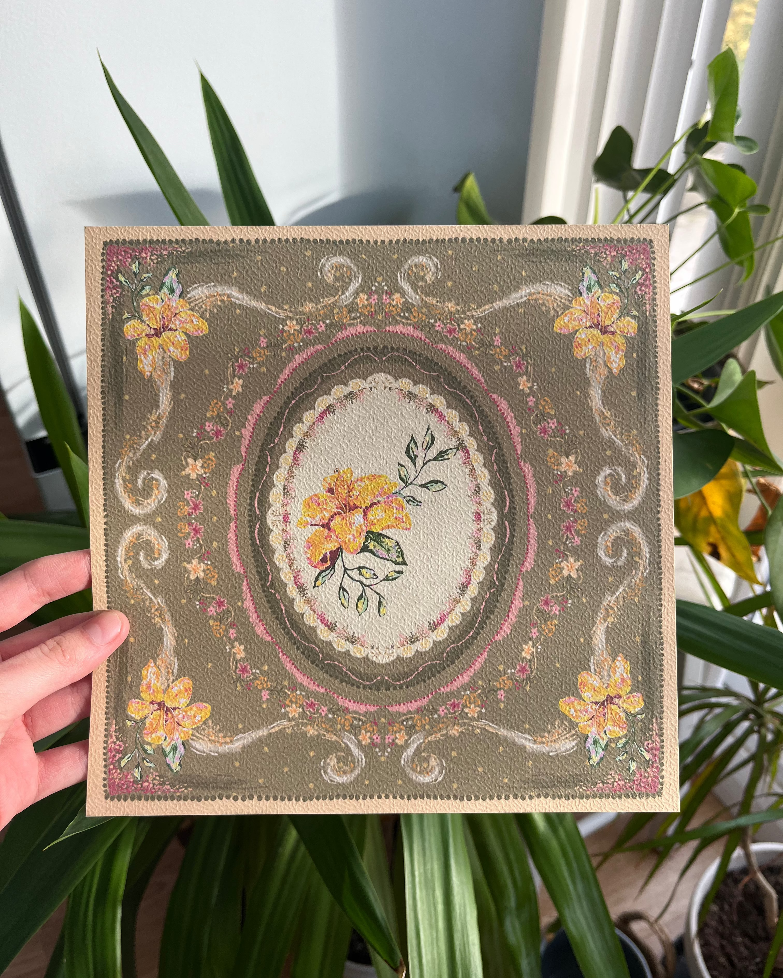 "Golden Reverie" Vintage Floral Art Print