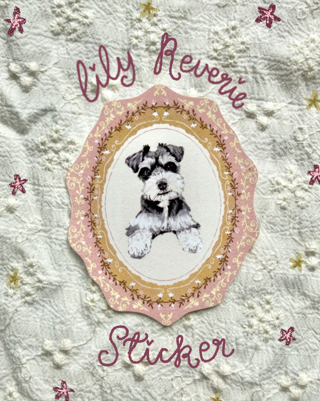 "Lily Reverie" Miniature Salt & Pepper Schnauzer Sticker