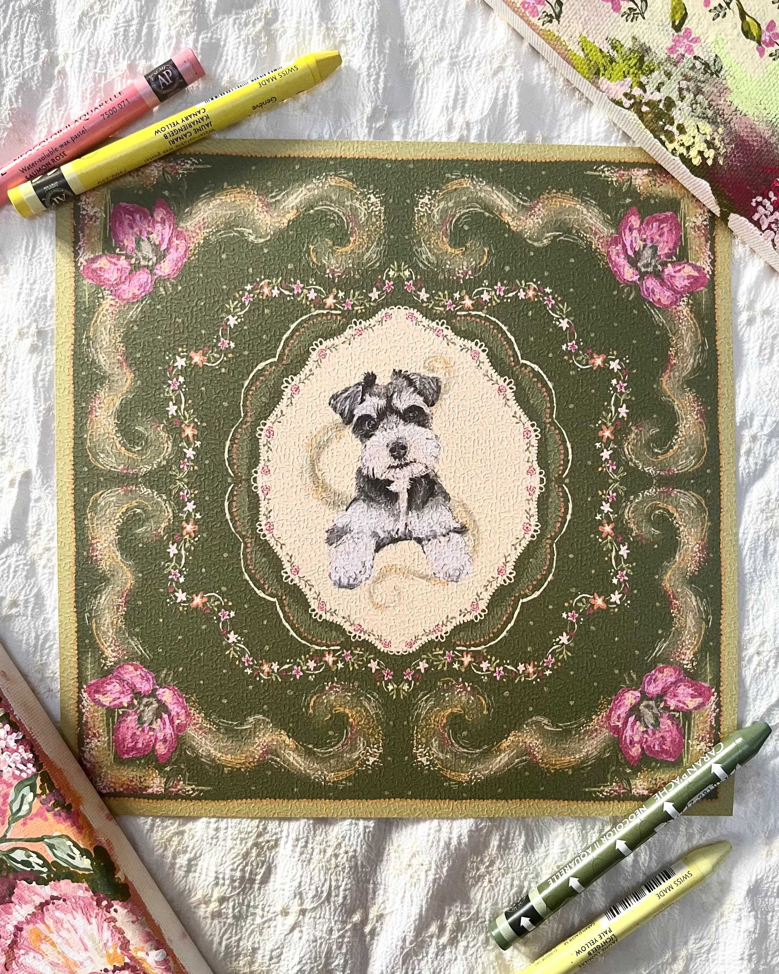 "Bayou Reverie" Hand-Illustrated Personalised Pet Portrait Print