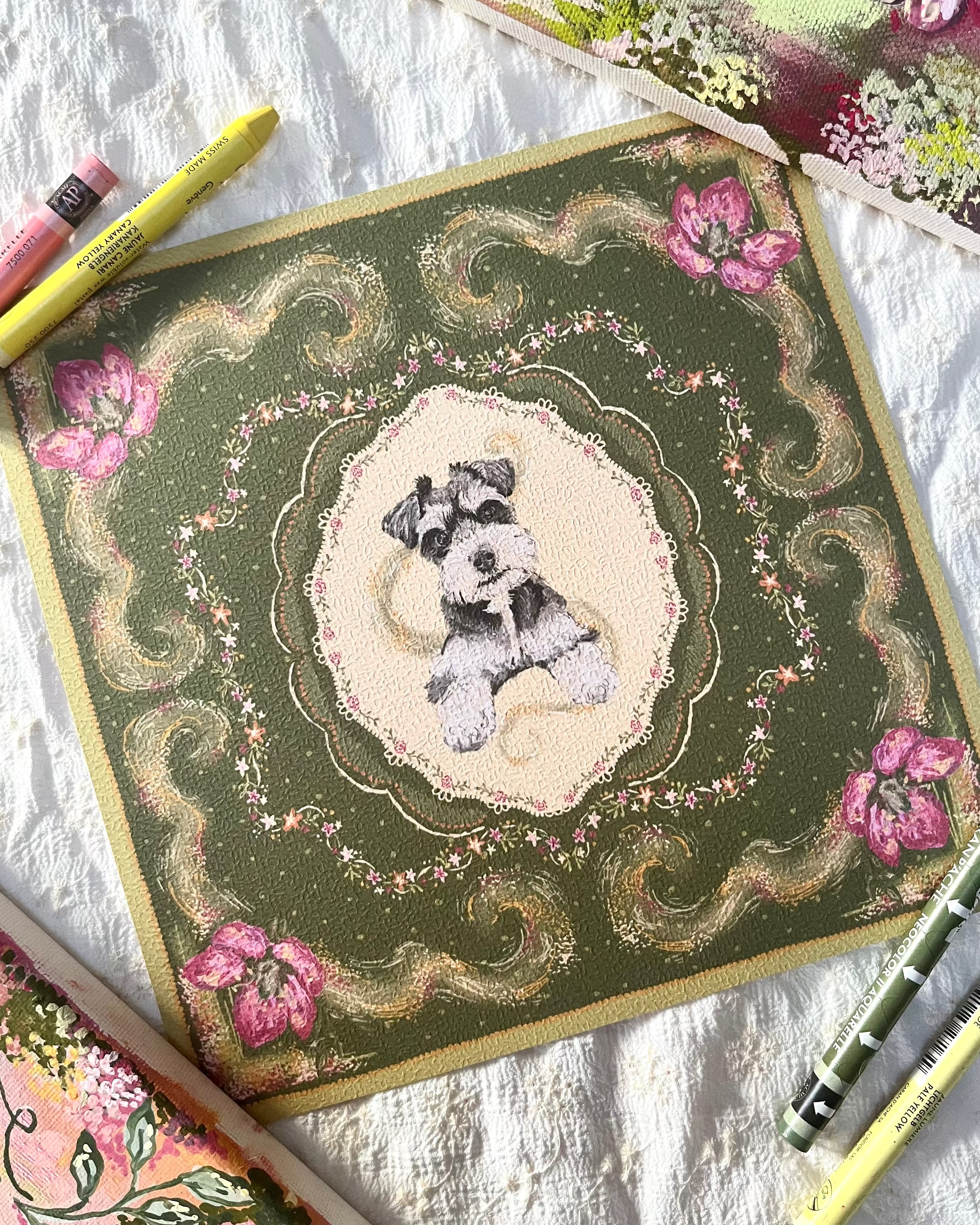 "Bayou Reverie" Hand-Illustrated Personalised Pet Portrait Print