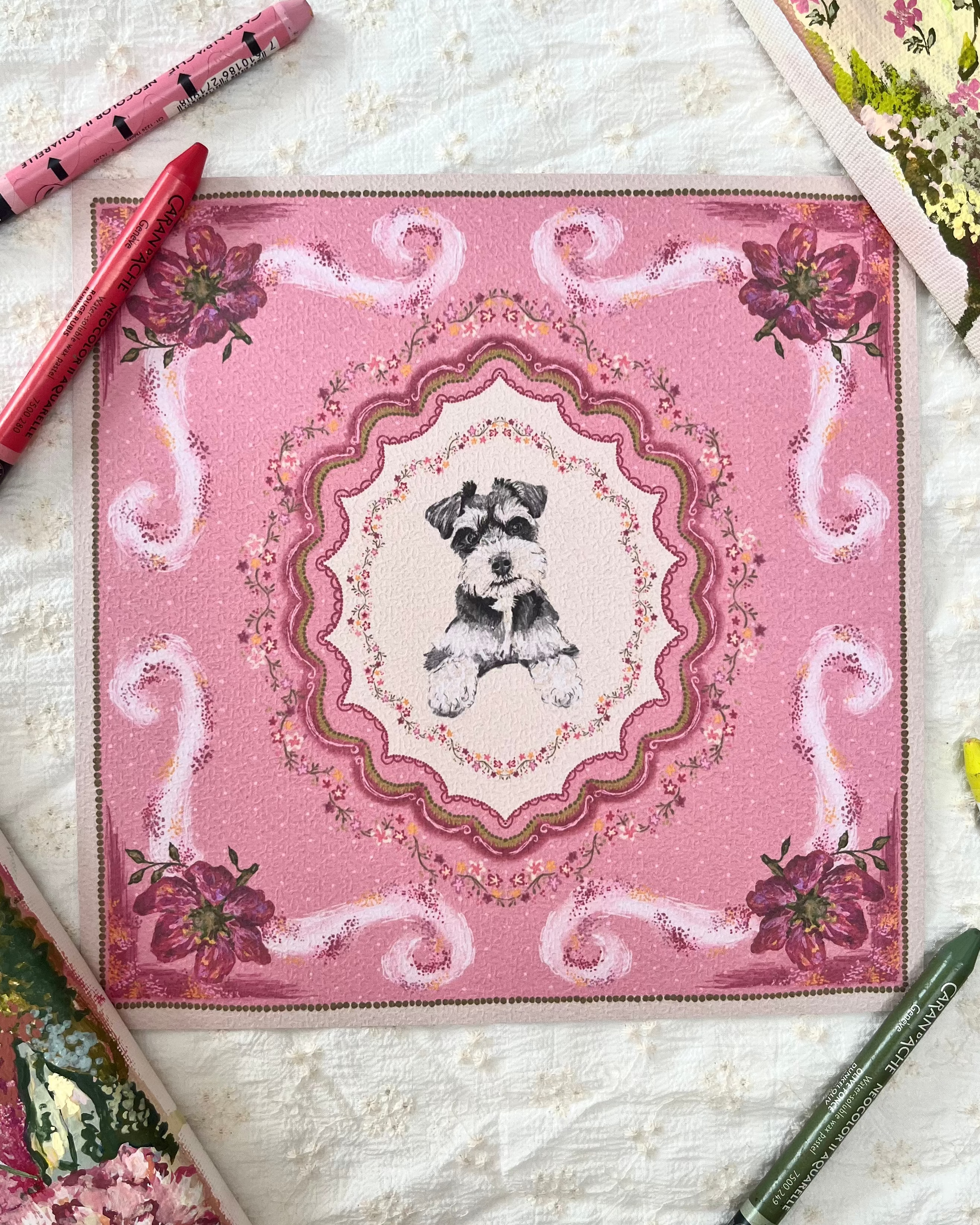 "Briar Reverie" Hand-Illustrated Personalised Pet Portrait Print