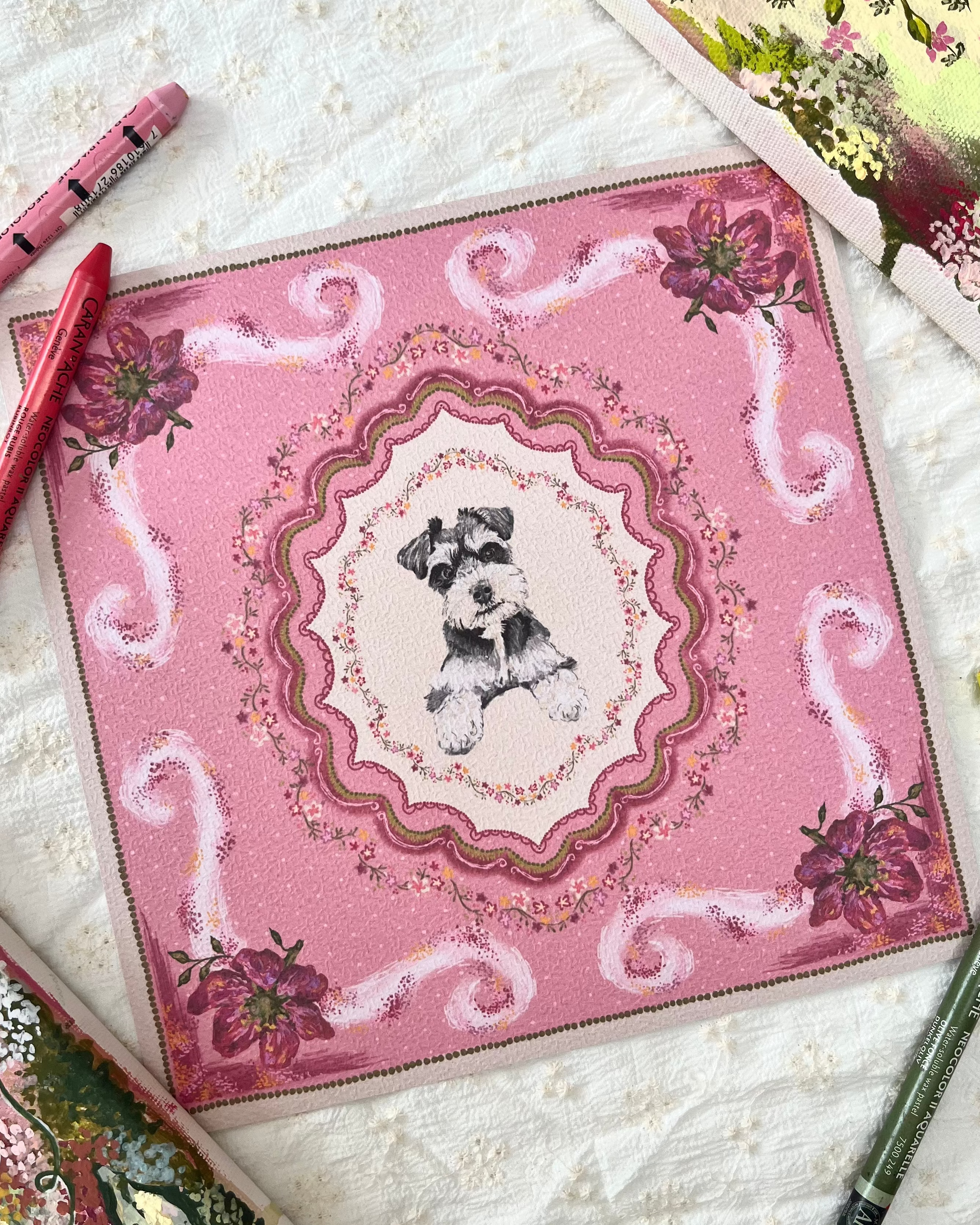 "Briar Reverie" Hand-Illustrated Personalised Pet Portrait Print