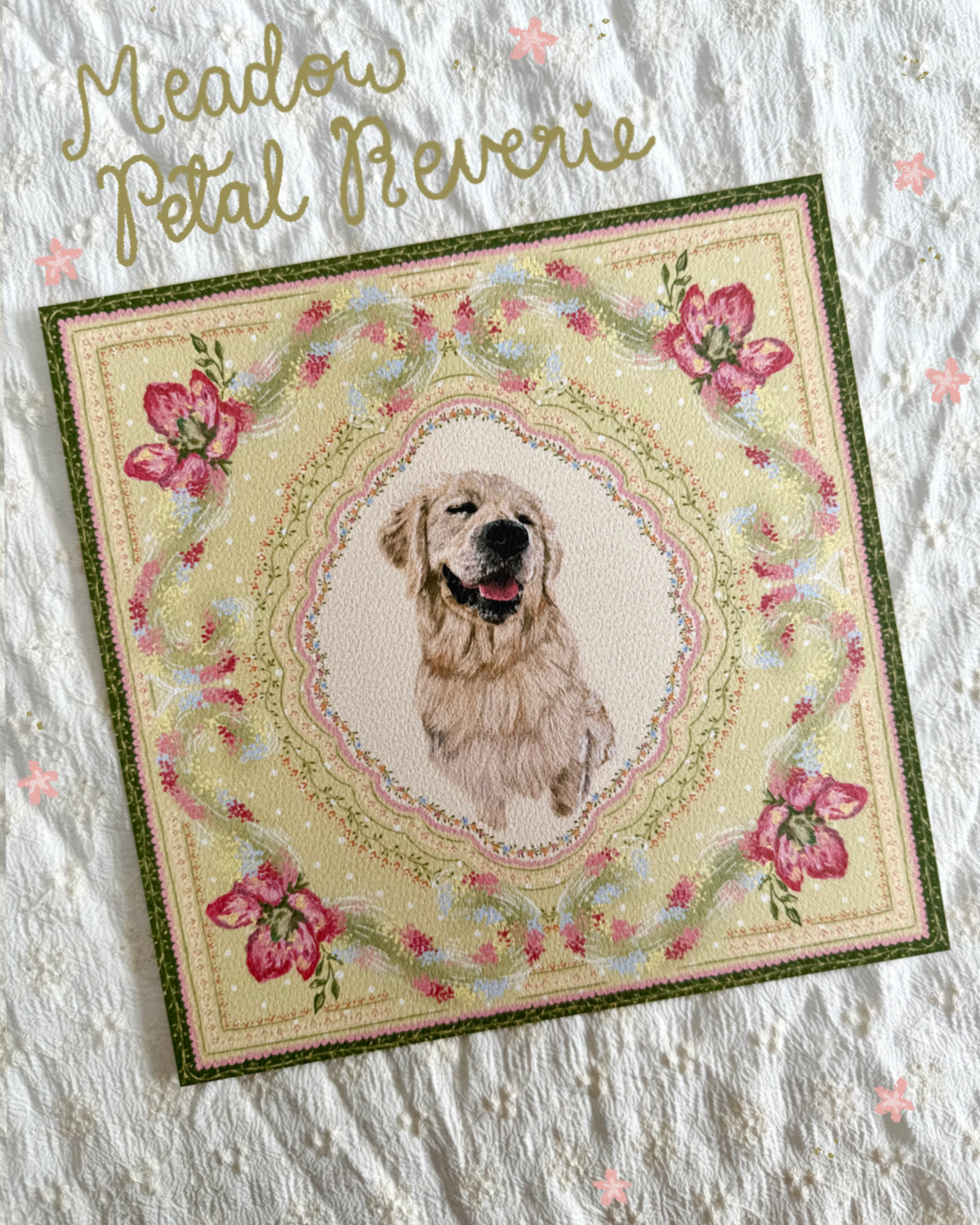 "Meadow Petal Reverie" Hand-Illustrated Personalised Pet Portrait Print