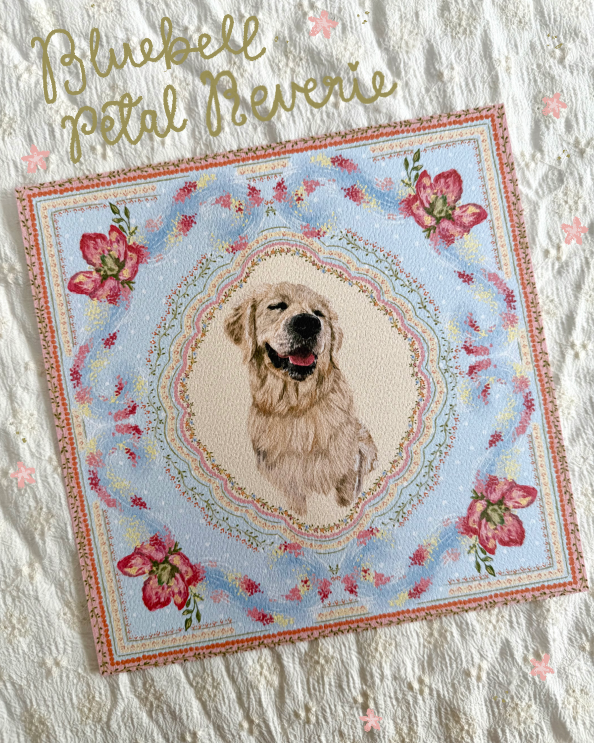 "Bluebell Petal Reverie" Hand-Illustrated Personalised Pet Portrait Print