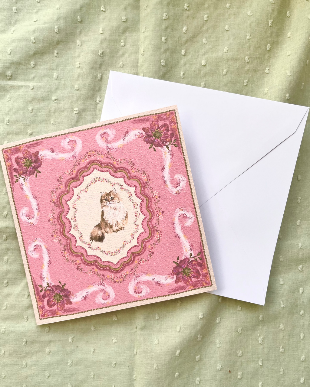 "Briar Reverie" Golden Chinchilla Persian Cat Greeting Card