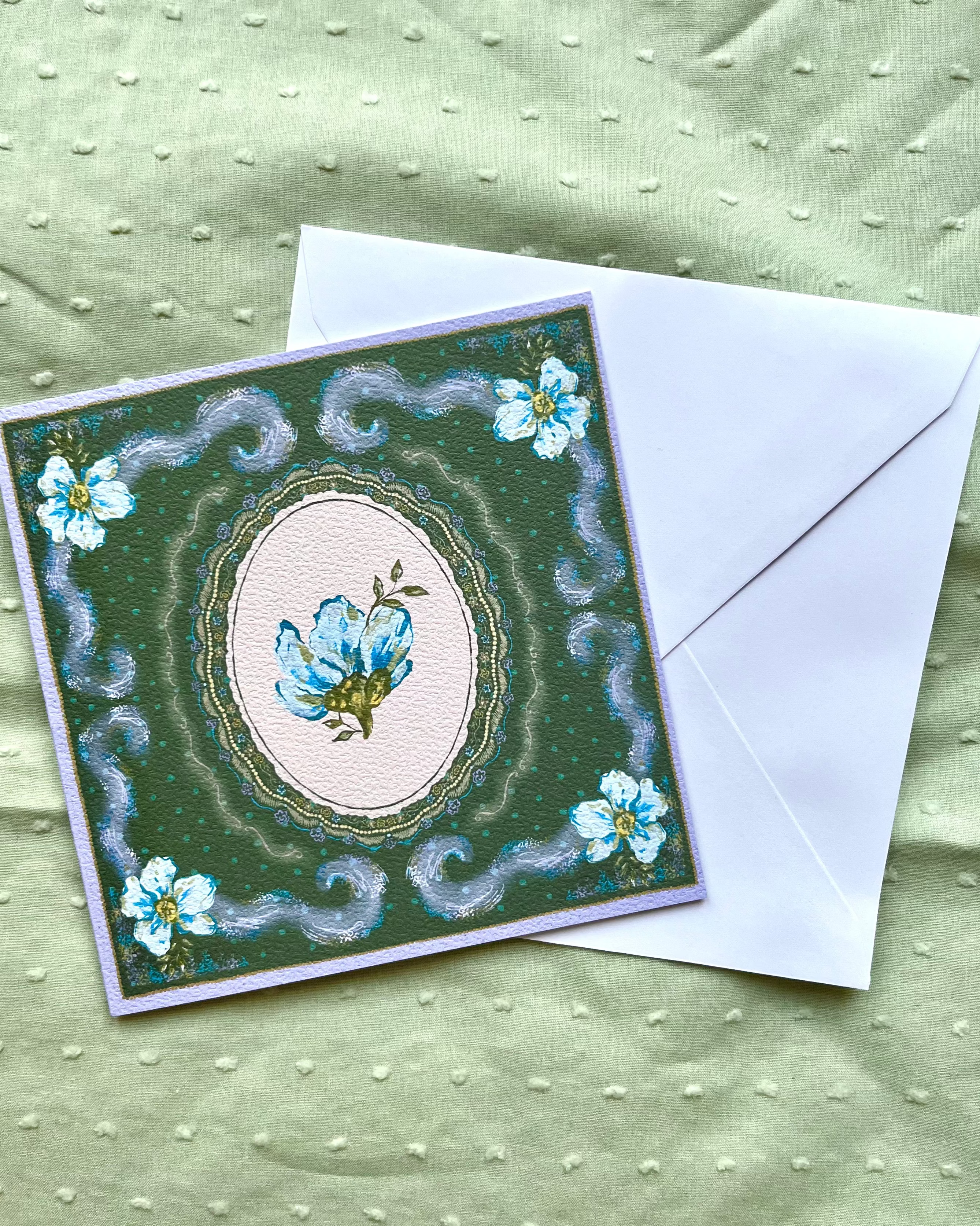 "Verdant Reverie" Vintage Floral Greeting Card
