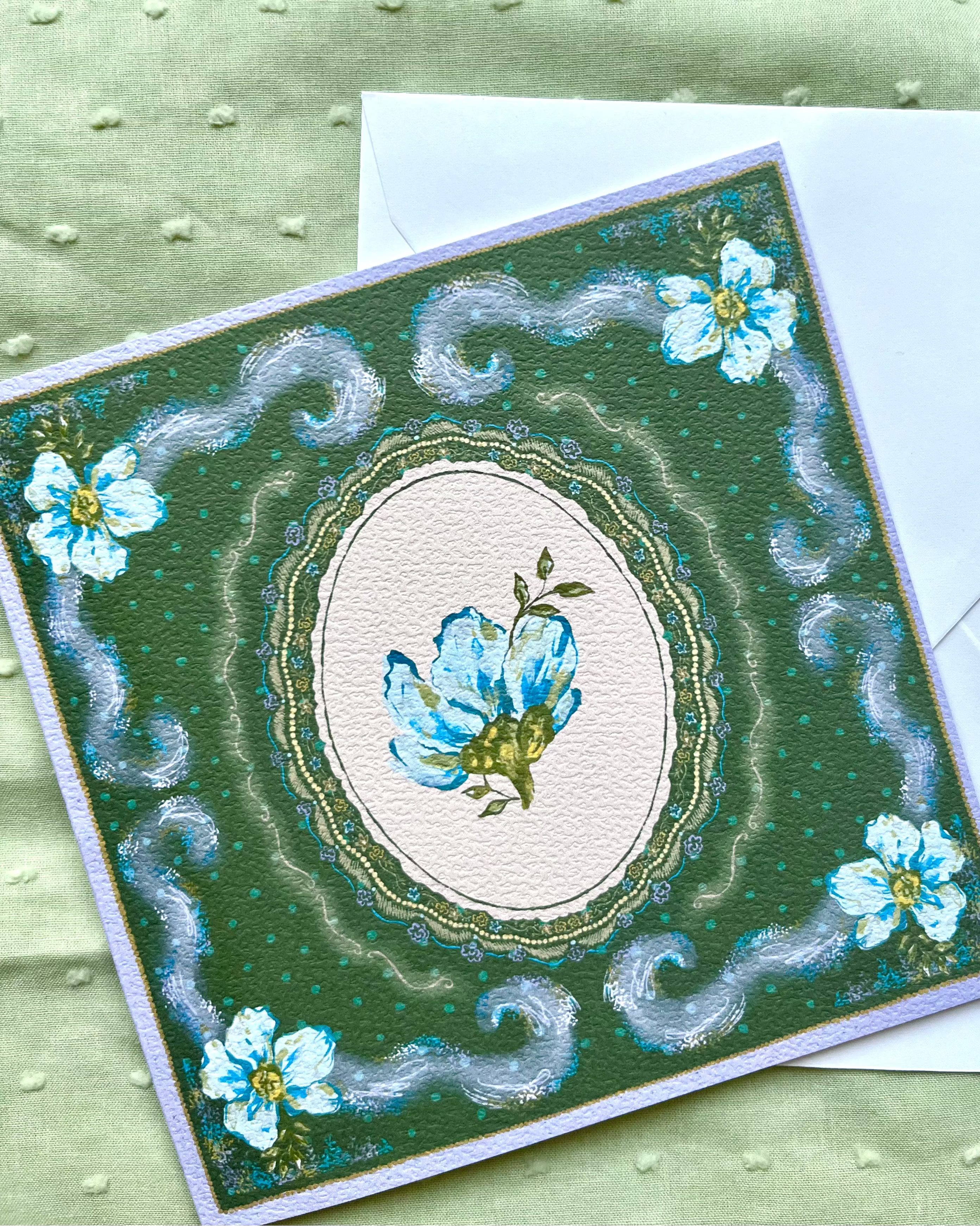"Verdant Reverie" Vintage Floral Greeting Card