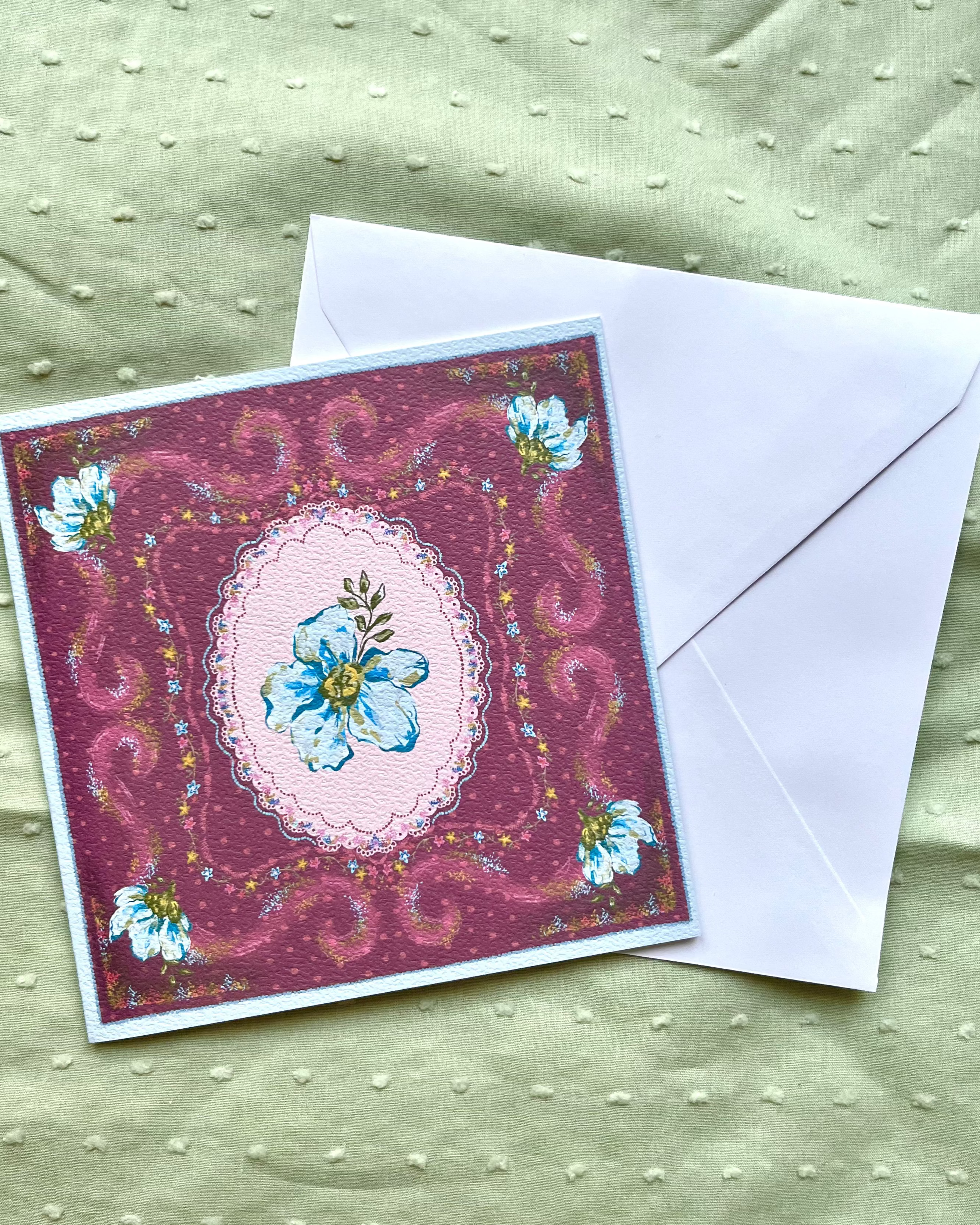 "Velvet Reverie" Vintage Floral Greeting Card