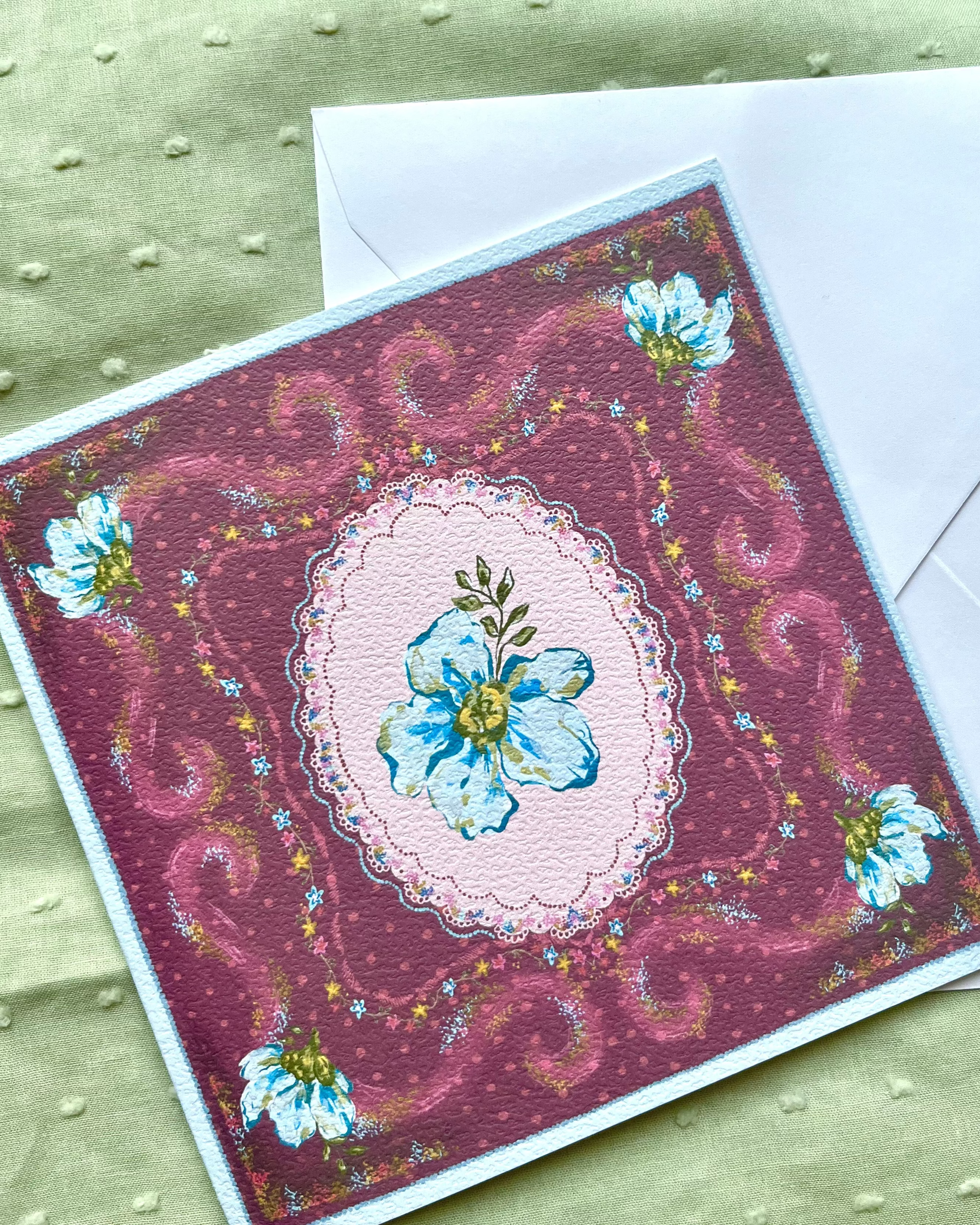 "Velvet Reverie" Vintage Floral Greeting Card