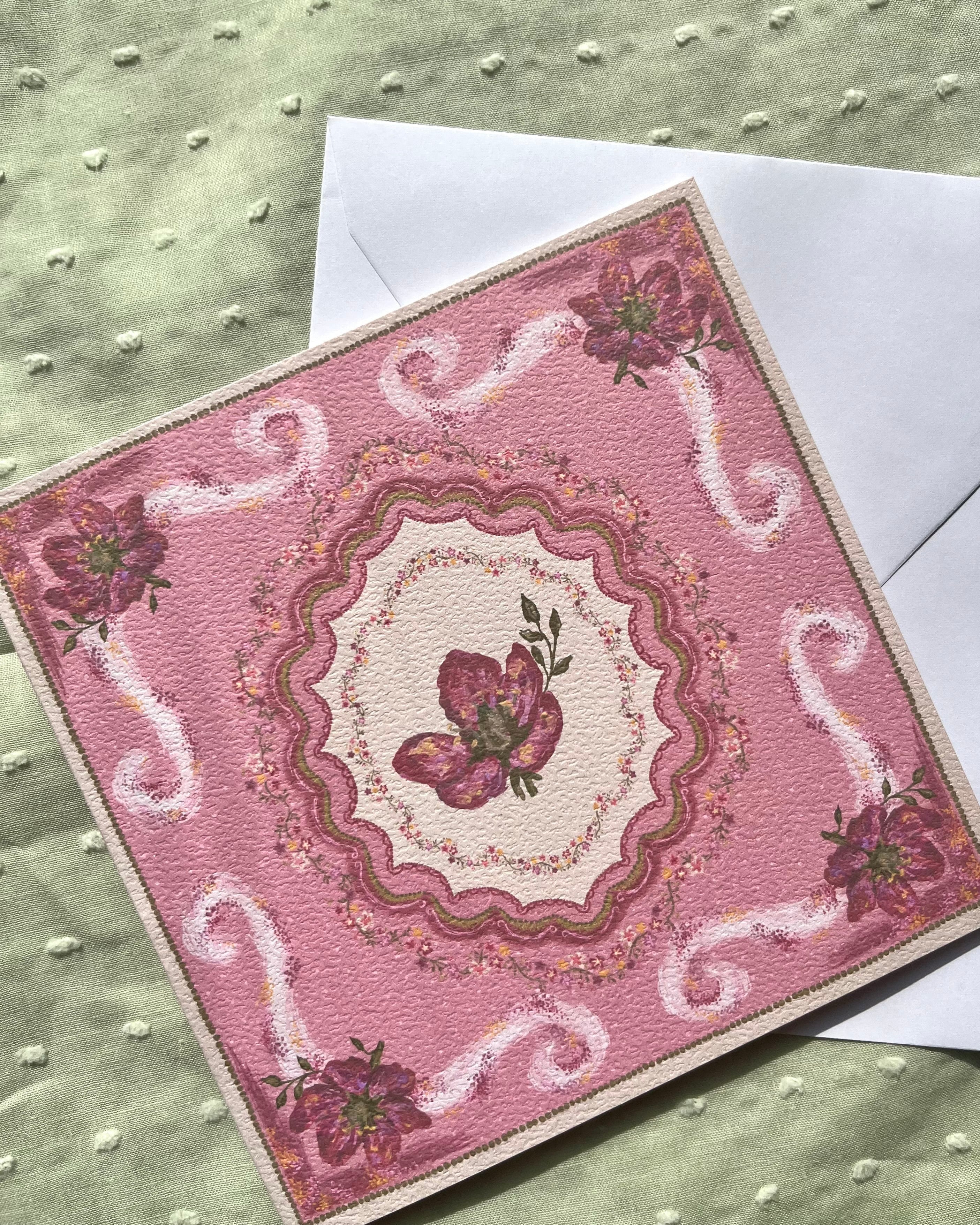 "Briar Reverie" Vintage Floral Greeting Card