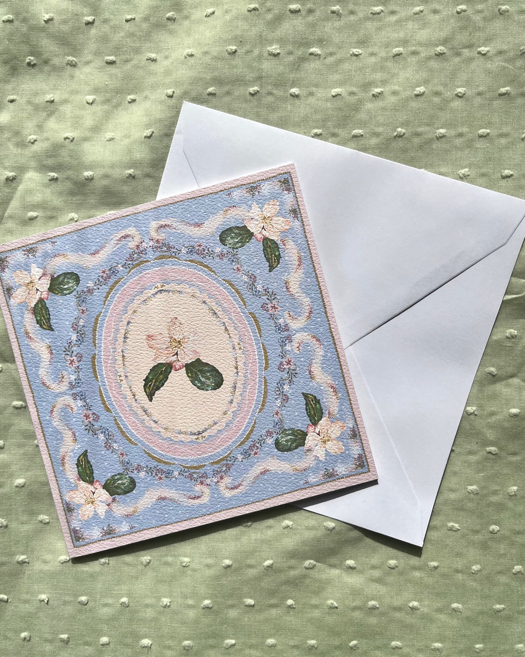 "Periwinkle Reverie" Vintage Floral Greeting Card
